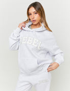Oversized Sweatshirt with Front Print | Grey Heather