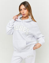 Oversized Sweatshirt with Front Print | Grey Heather