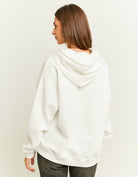 Oversized Sweatshirt with Front Print | Off White