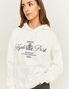 Oversized Sweatshirt with Front Print | Off White