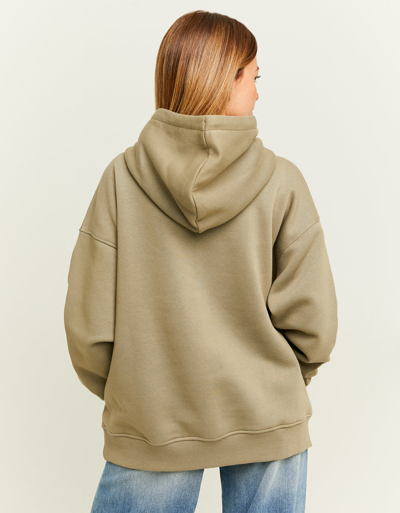 Oversized Sweatshirt with Print | Green