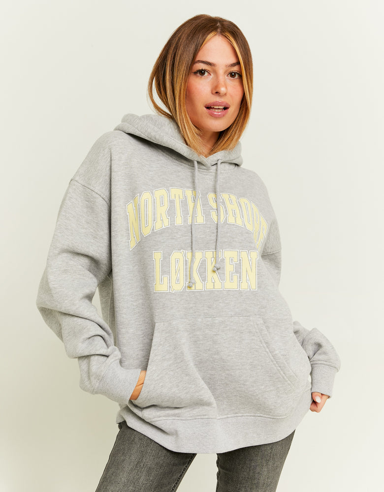 Oversized Sweatshirt with Print | Grey