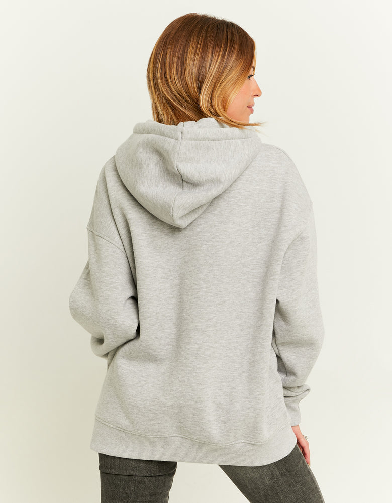 Oversized Sweatshirt with Print | Grey