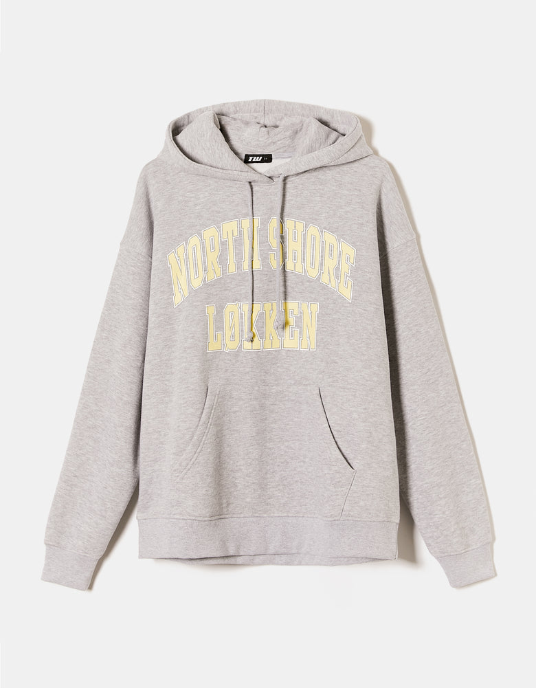 Oversized Sweatshirt with Print | Grey