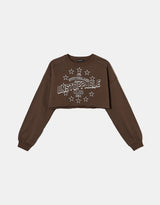 Cropped Sweatshirt | Brown