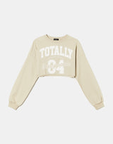 Cropped Sweatshirt | Beige