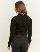 Zip Up Cropped Sweatshirt | Black