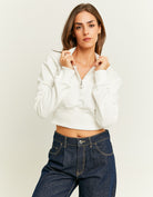 Zip Up Cropped Sweatshirt | Off White