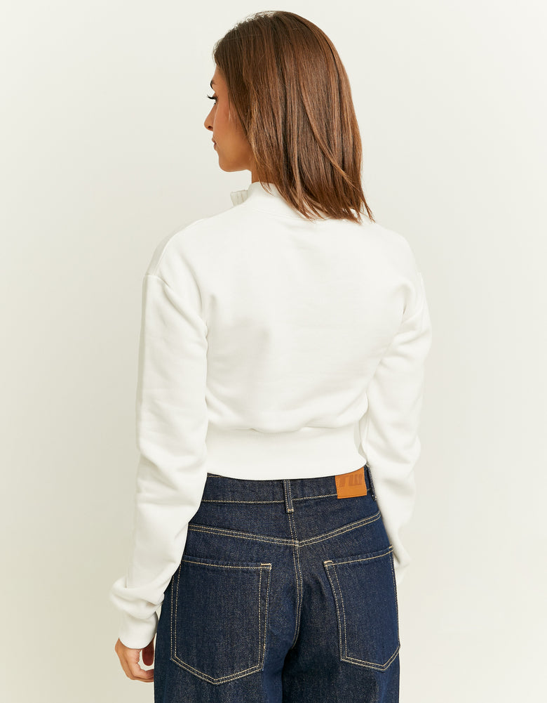 Zip Up Cropped Sweatshirt | Off White