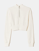 Zip Up Cropped Sweatshirt | Off White