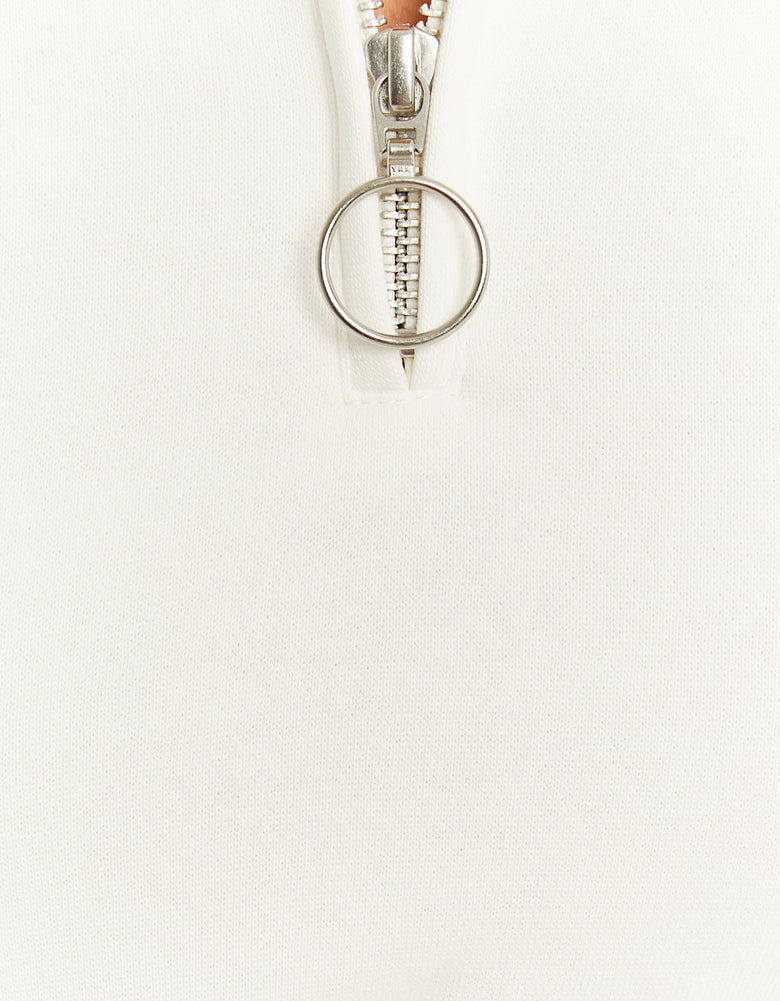 Zip Up Cropped Sweatshirt | Off White