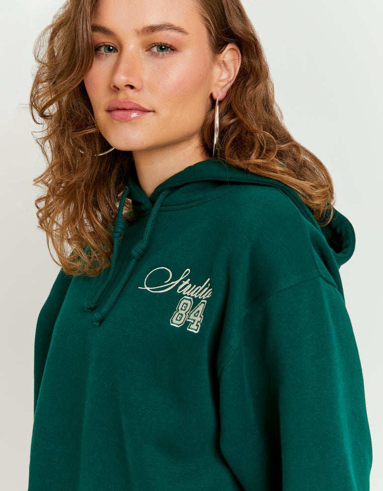 Embroidered Hoodie | Dark Green