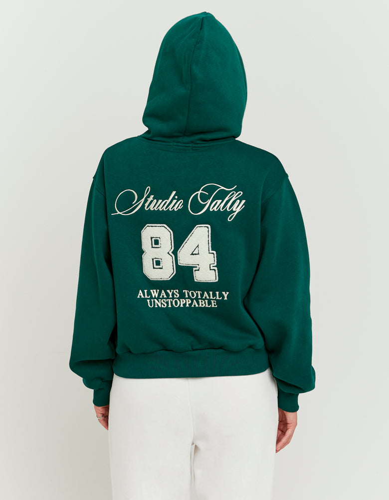 Embroidered Hoodie | Dark Green