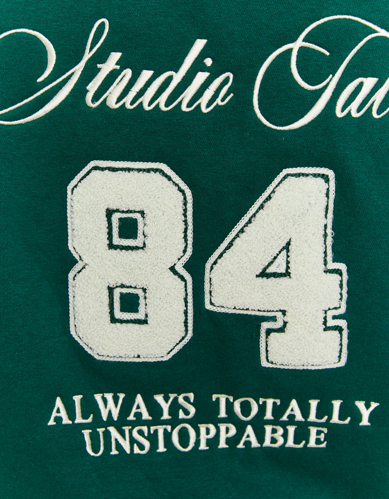 Embroidered Hoodie | Dark Green