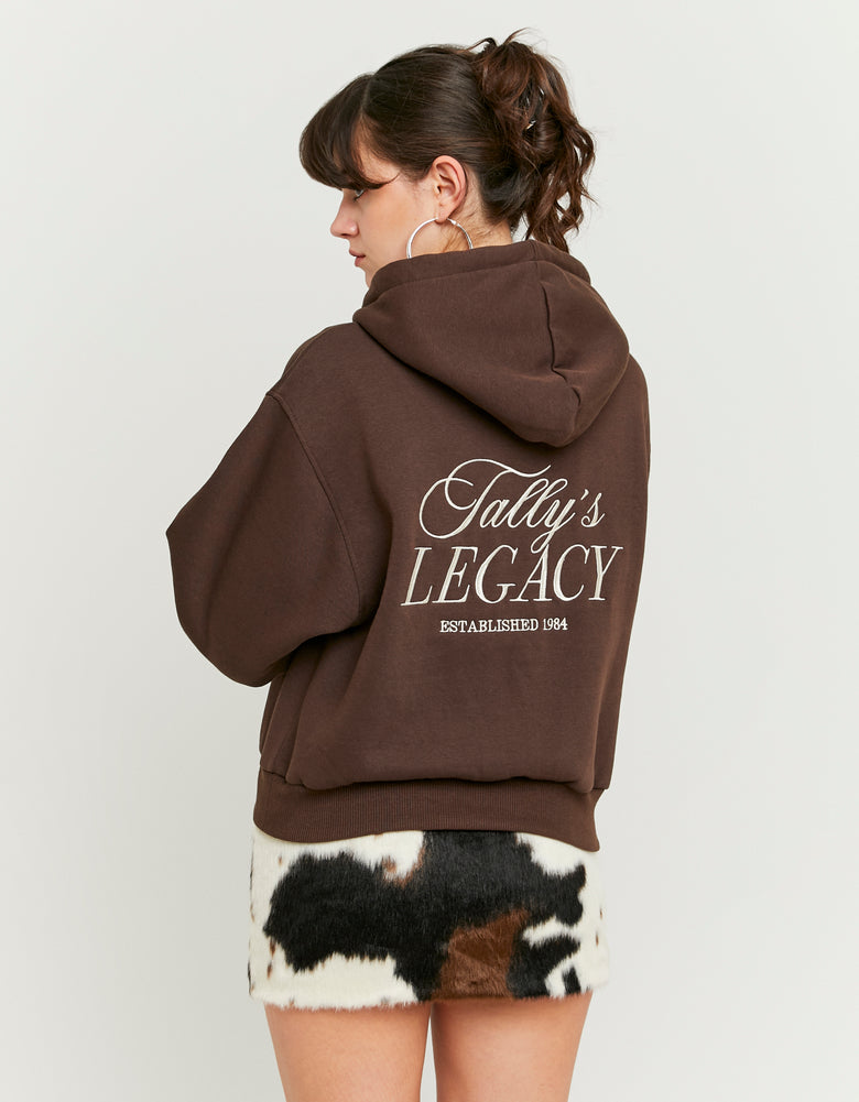 hoodie with embroidery | Brown