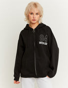 Zip Up Oversize Hoodie | Black