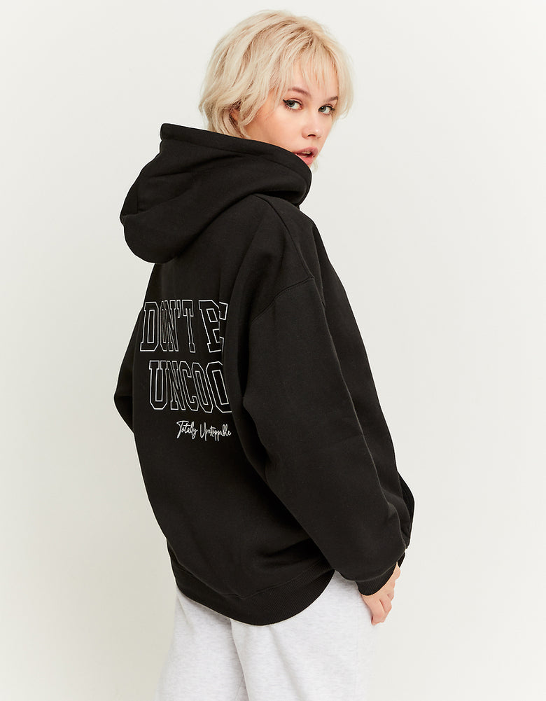 Zip Up Oversize Hoodie | Black