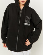 Zip Up Oversize Hoodie | Black