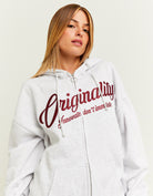 Oversized Sweatshirt with Print | Grey Heather