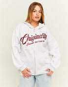 Oversized Sweatshirt with Print | Grey Heather