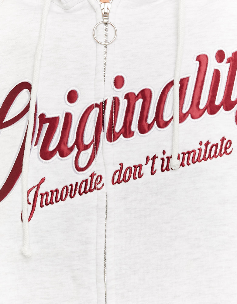 Oversized Sweatshirt with Print | Grey Heather