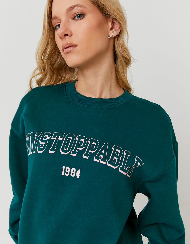 Sweatshirt with Graphic Detail | Green