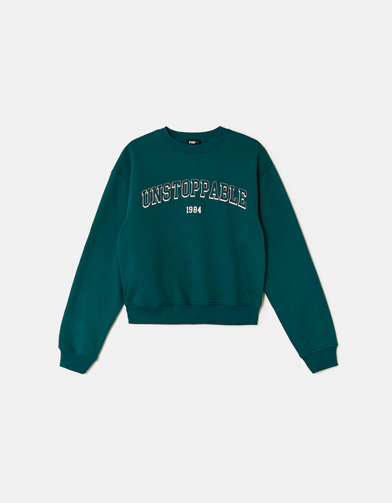 Sweatshirt with Graphic Detail | Green