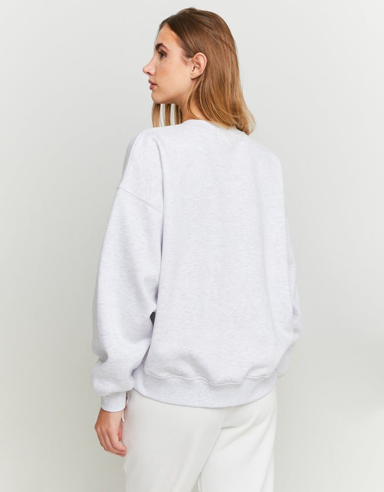 Oversize Sweatshirt with Patch Embroidery | Grey