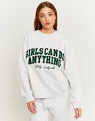 Oversized Printed Sweatshirt | Grey