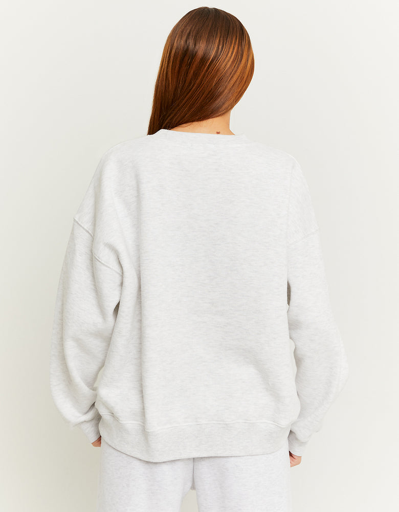 Oversized Printed Sweatshirt | Grey