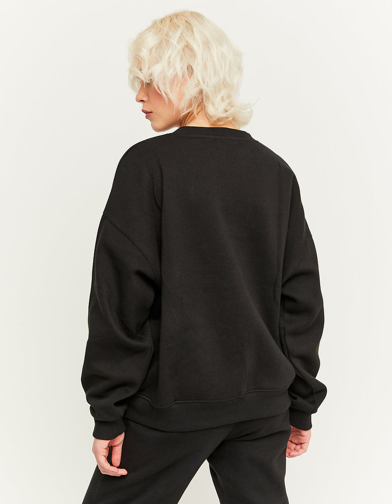 Oversize Printed Sweatshirt | Black
