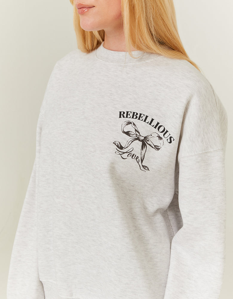 Oversize Printed Sweatshirt | Grey