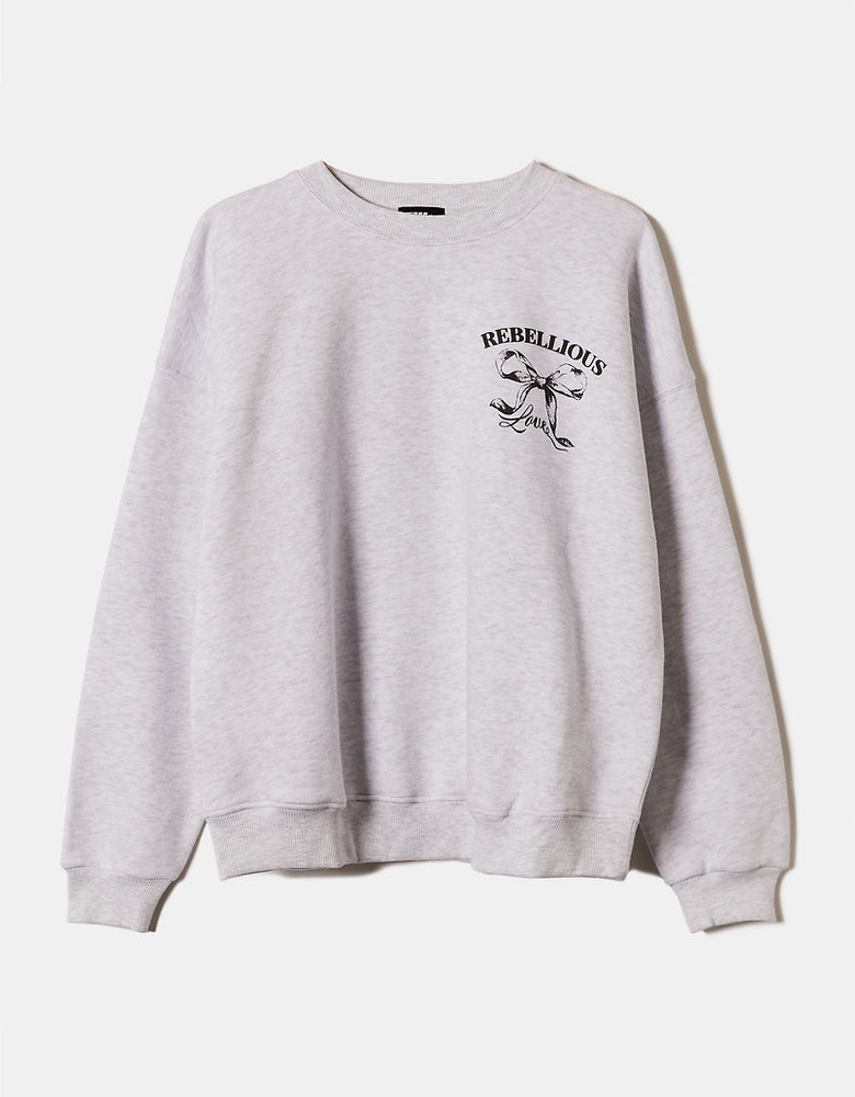 Oversize Printed Sweatshirt | Grey