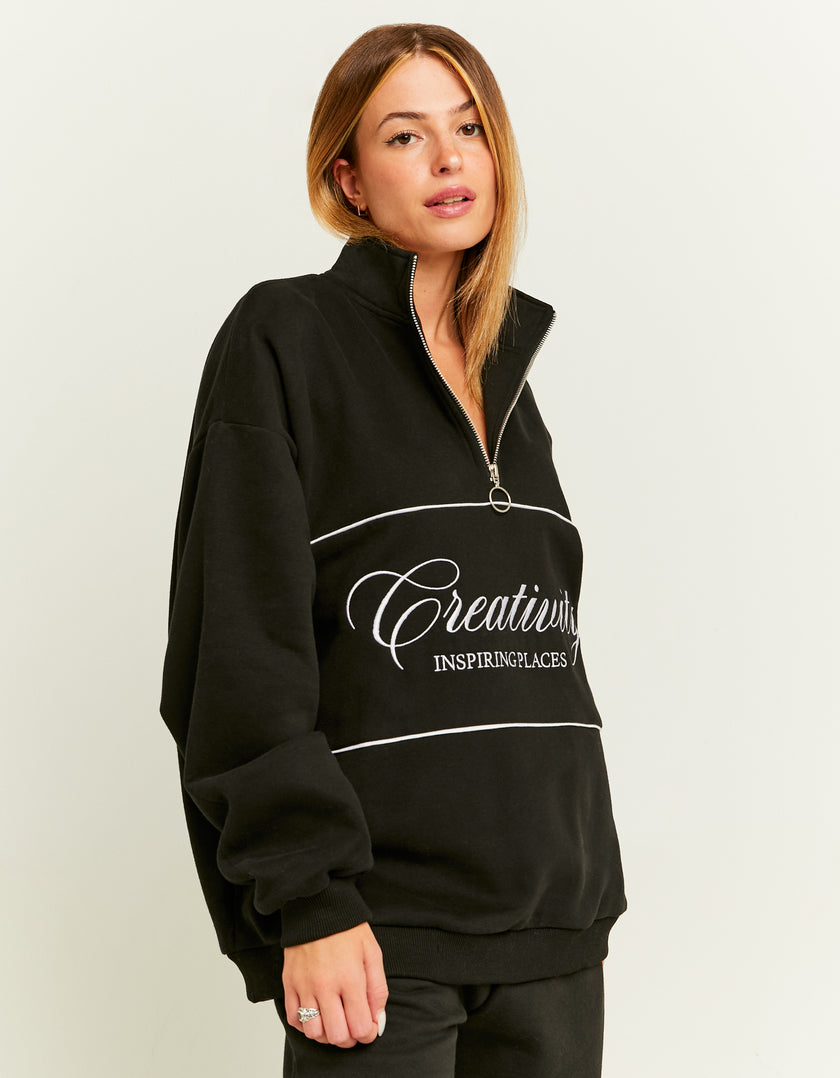 Sweatshirt with Print | Black