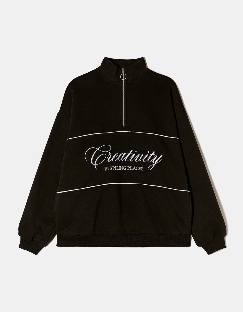 Sweatshirt with Print | Black