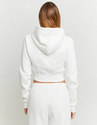 Cropped Printed Hoodie | Off White