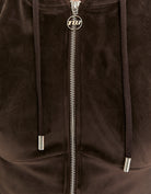 Basic Cropped Zip?Up Hoodie | Brown