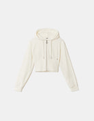 Basic Cropped Zip?Up Hoodie | Off White