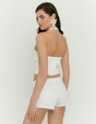 Top with Rhinestones | White