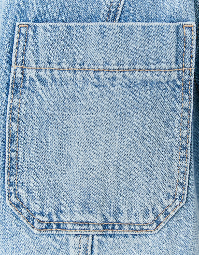 Cropped Over Shirt | Blue Wash