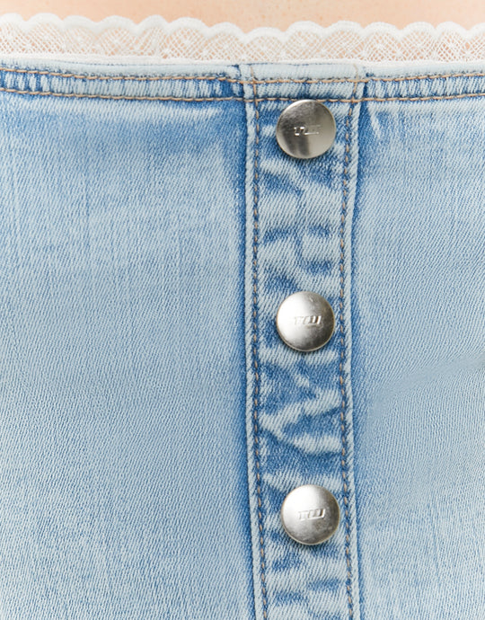 Denim Halter Top | Blue Wash
