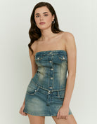 Strapless Denim Top | Vintage Wash