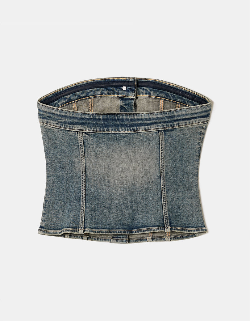 Strapless Denim Top | Vintage Wash