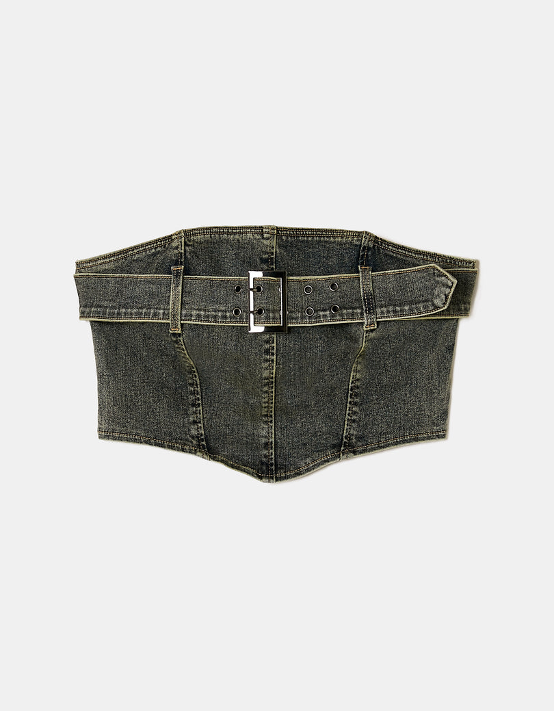 Strapless Denim Top | Vintage Wash