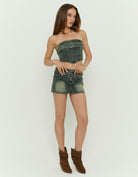 Strapless Denim Top | Vintage Wash