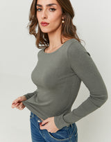 Basic T-shirt long sleeves | Kaki