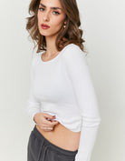 Basic T-shirt long sleeves | White