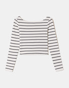 Basic T-shirt long sleeves | White-Navy
