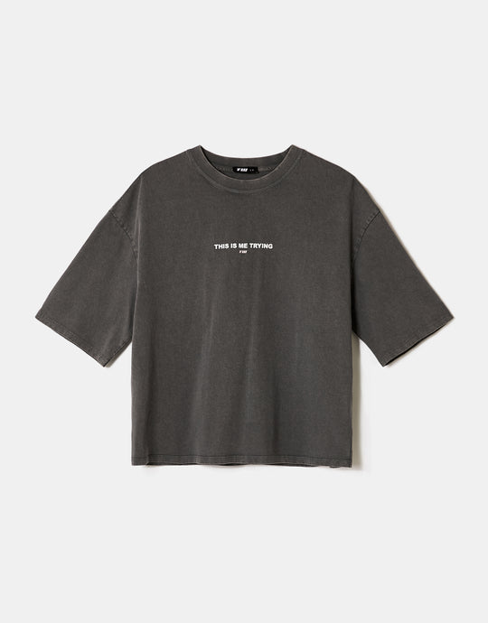 Oversized Printed T-Shirt | Grey