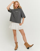 Oversized Printed T-Shirt | Grey